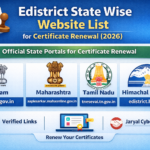 Edistrict State Wise Website List for Certificate Renewal (2026)
