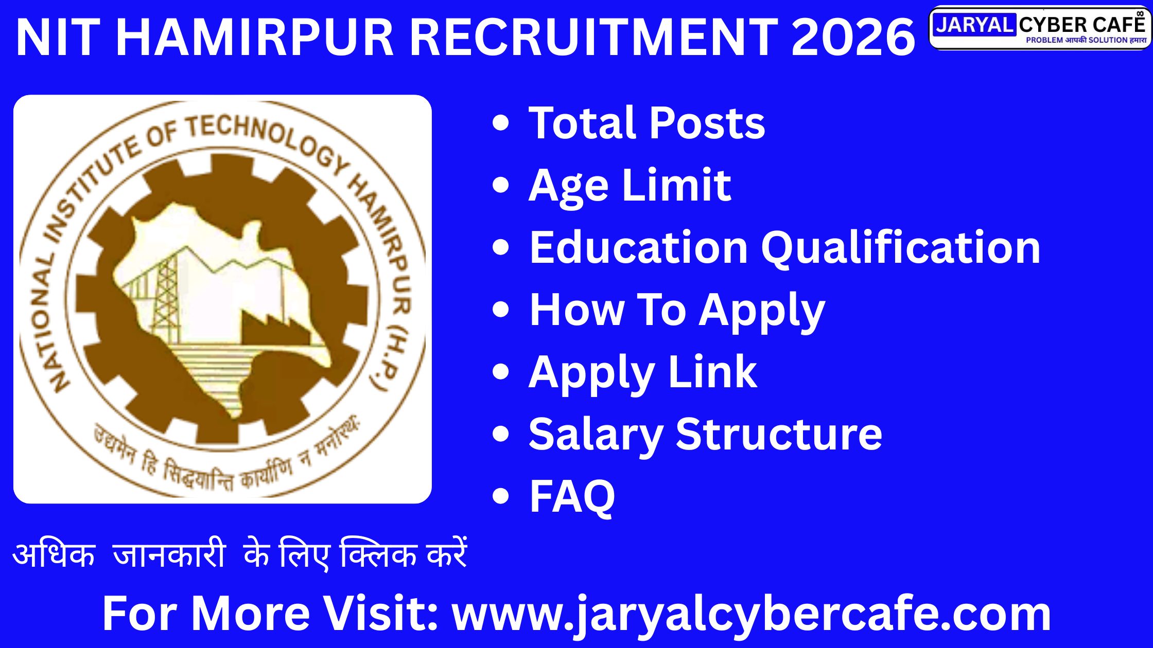 NIT Hamirpur Recruitment 2026 – Apply Online, Eligibility, Syllabus