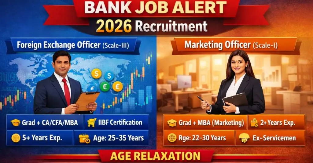 central bank of india recruitment 2026 for Foreign Exchange Officer Scale III and Marketing Officer Scale I