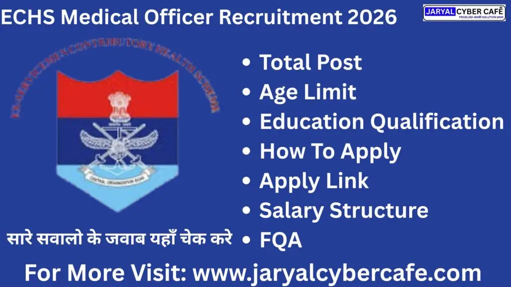 ECHS Medical Officer Recruitment 2026 – Apply Online, Eligibility