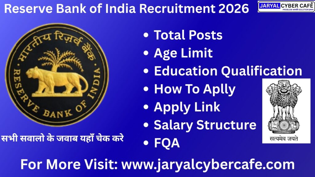 Reserve Bank of India Recruitment 2026 – Apply Online, Eligibility